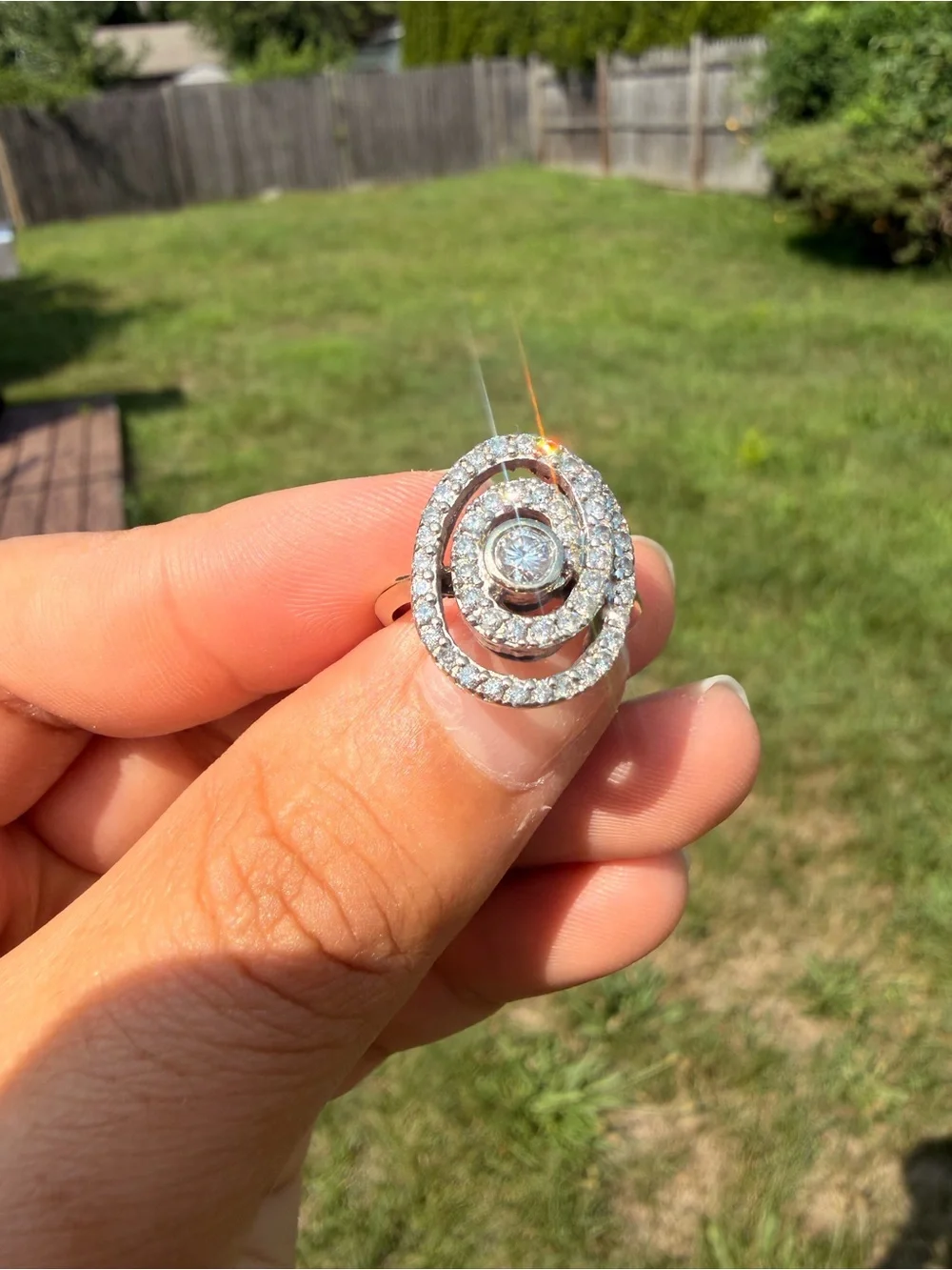 14k White Gold .87 Ctw Natural Diamond Vintage BH By Effy Ring Size 5.75.